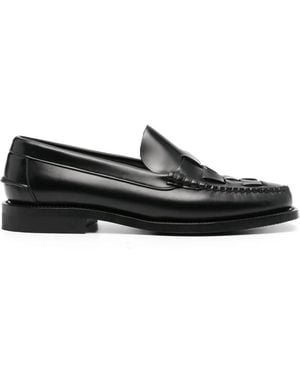 Hereu Nombela Interwoven Leather Loafers - Black