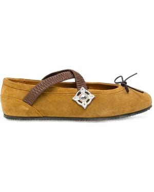 Toga Leather Ballet Flats - White