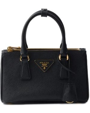 Prada Galleria Saffiano-leather Top-handle Mini Bag - Black