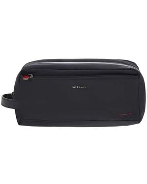 Kiton Kulturbeutel Aus Leder - Schwarz
