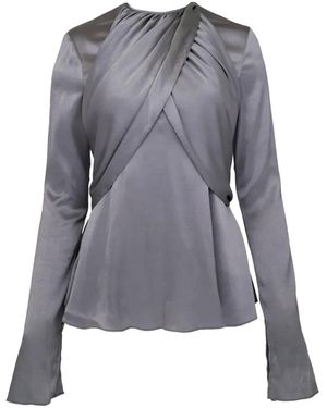 Azeeza Elowen Twisted Long-Sleeve Top - Gray