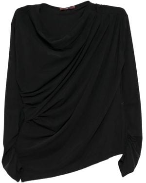 High Schmales Aslant Oberteil - Schwarz