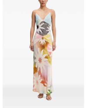 Never Fully Dressed Abstract Soleil Emilia Midi Dress - White