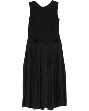 A Tentative Atelier See-Through Pleated Dress - Black