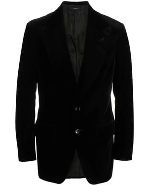 Tom Ford Velvet Single-Breasted Blazer - Black