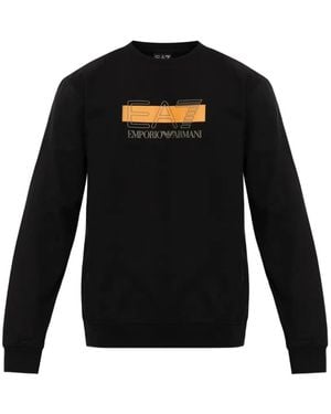 EA7 Long-Sleeve Logo-Print Sweatshirt - Black