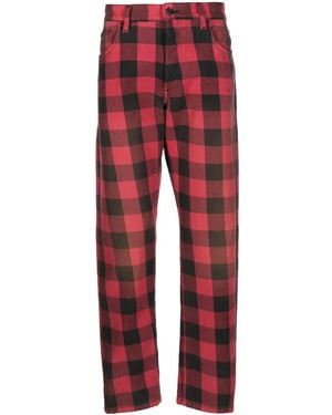Moschino Check-Pattern Tapered Trousers