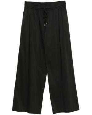 Clips Drawstring-Waist Pants - White