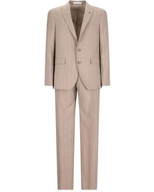 Tagliatore Pinstripe-Pattern Single-Breasted Suit - Natural