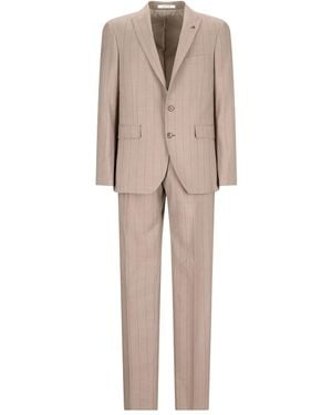 Tagliatore Pinstripe-Pattern Single-Breasted Suit - Natural
