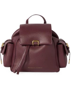 Brunello Cucinelli Sartorial Rucksack Aus Hirschleder - Lila