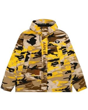 Aape By A Bathing Ape Camo Down Hooded Jacket - Yellow