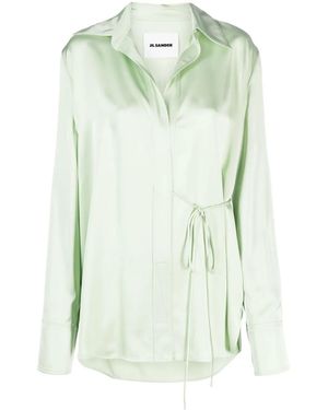 Jil Sander Wrap Satin Shirt - Green