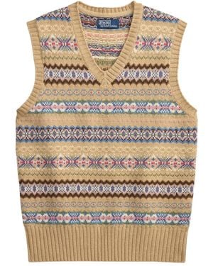 Polo Ralph Lauren V-Neck Patterned Vest - Neutre