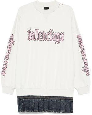 Balenciaga プリーツヘム ドレス - グレー