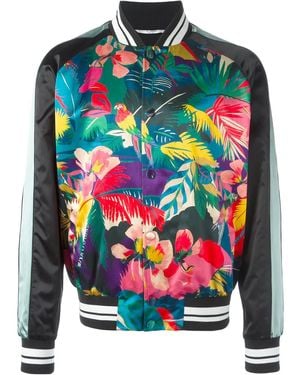 Valentino Garavani Tropical Print Bomber Jacket - Blue