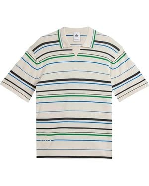 adidas X Wales Bonner Striped Short-Sleeve Polo Shirt - Grey