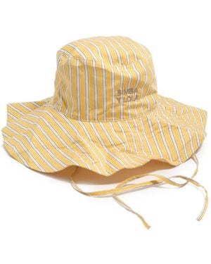 Bimba Y Lola Striped Cotton Hat - Metallic