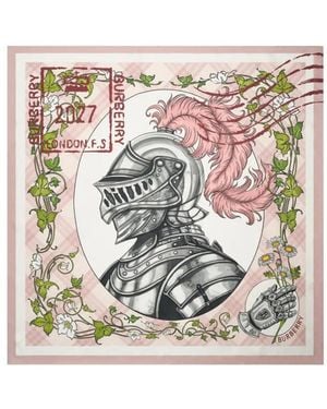 Burberry Knight Travels Silk Scarf - White