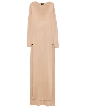 Tom Ford Langärmeliges Abendkleid Mit Seitenschlitz - Weiß