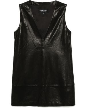 Cynthia Rowley Robe Downtown En Cuir - Noir
