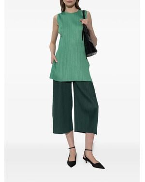 Pleats Please Issey Miyake Plissé-Effect Trousers - Green