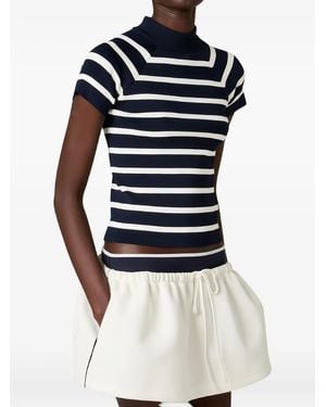 Miu Miu Striped Short-Sleeve T-Shirt - Blue
