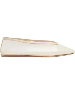 Le Monde Beryl Luna Mesh Almond-Toe Ballet Flats - Natural