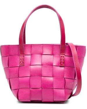 Dragon Diffusion Woven Leather Tote Bag - Pink