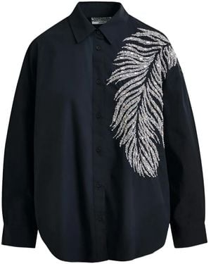 Essentiel Antwerp Iliza Feather-Detail Shirt - Blue