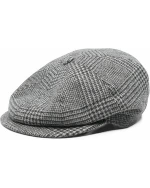Tagliatore Prince Of Wales Check Flat Hat - Gray