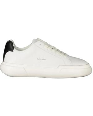 Calvin Klein Logo-Print Lace-Up Sneakers - White