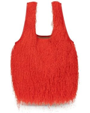 Dries Van Noten Mini Ruffled Tote Bag - Red