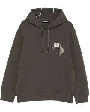 Emporio Armani Logo-appliqué Hoodie - グリーン