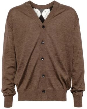 Junya Watanabe Cardigan Mit Argyle-Muster - Braun