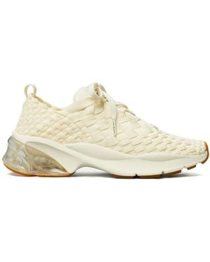 Tory Burch Good Luck Woven Trainer Shoes, Leather/Rubber - Natural