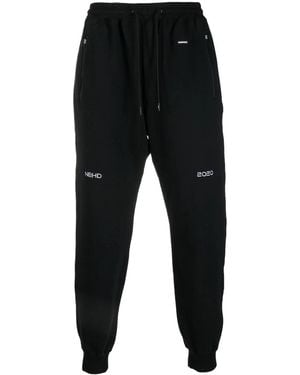 Neighborhood Logo Embroidery Track Trousers - Black