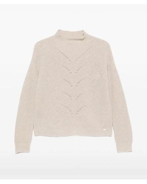 Herno Pointelle-Knit Ribbed-Trim Jumper - Natural