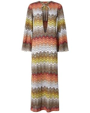 knee length dresses for ladies M Missoni Long Sleeve Dress Black/Pink Metallic Striped Knit Size 40 –  Celebrity Owned main image 0