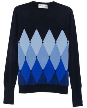 Ballantyne Argyle-Pattern Sweater - Blue