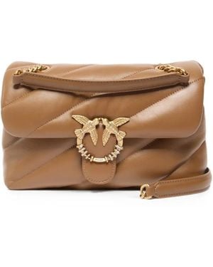 Pinko Gesteppte Love Schultertasche - Braun