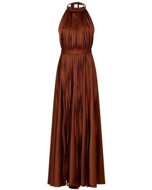 Raquel Diniz Giorgia Halterneck Maxi Dress - Brown