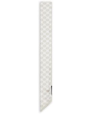 Tagliatore Geometric Cotton Scarf - White
