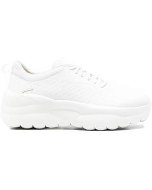 Geox Lace-Up Sneakers - White