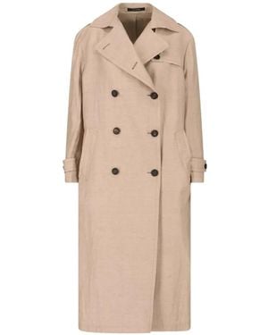 Tagliatore Bonny Double-Breasted Belted Trench Coat - Natural