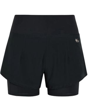 Now You Live Pantalones Cortos Ashby A Capas - Negro