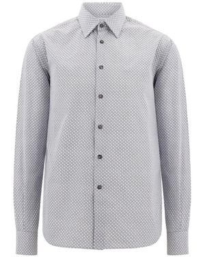 Ferragamo Micro-Patterned Shirt - Gray