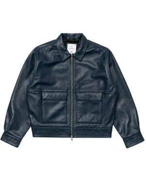 Edwin Dogma Leather Jacket - Blue
