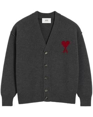 Ami Paris Ami De Coeur Cardigan - Schwarz