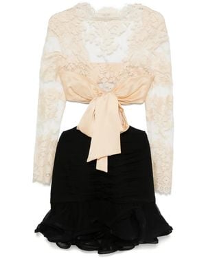 Zimmermann Abito Corto Illustration Flounce - Nero